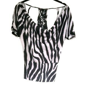 Heart Soul Women's Zebra Print Blouse Top - Size X